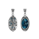 AP-6285-LBT Sterling Silver Pendant With London Blue Topaz Q. Jewelry Bali Designs Inc